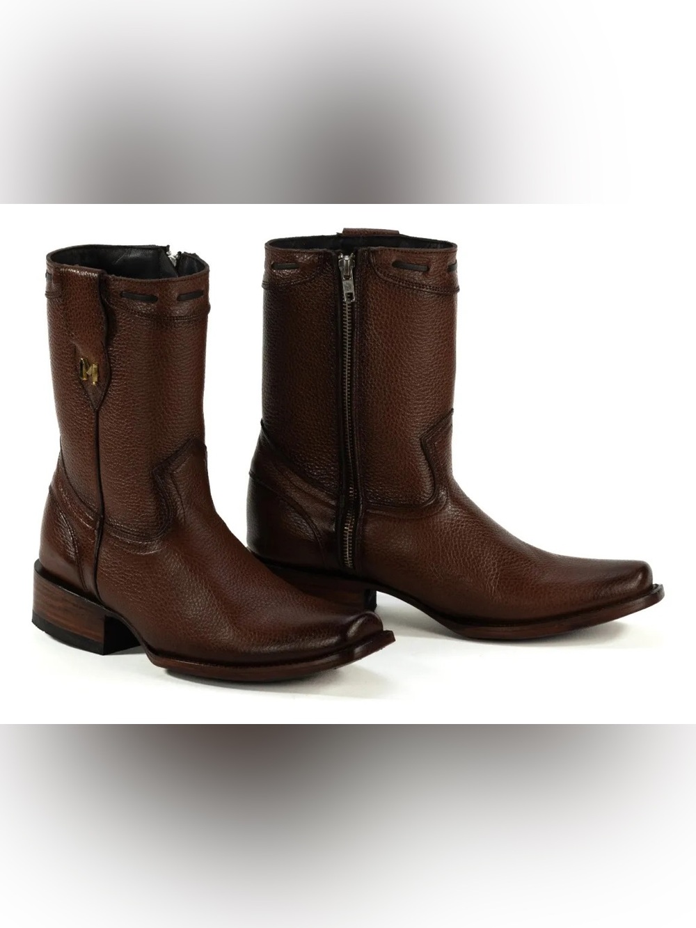 NIB EL MALCREADO Dylan Leather Mid-Calf Western Boots in Brandy MX 26.5 US 8.5